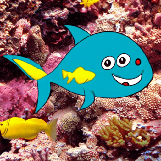 AI generated: Cartoon fish shark