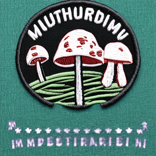 AI generated: Hyper realistic mushroom identification merit badge design for professional embroidery machine