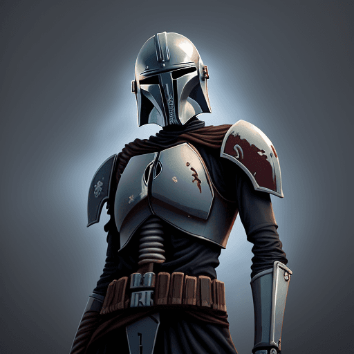 AI generated: anime. undead skeleton, in mandalorian armer. nighte sky. 
