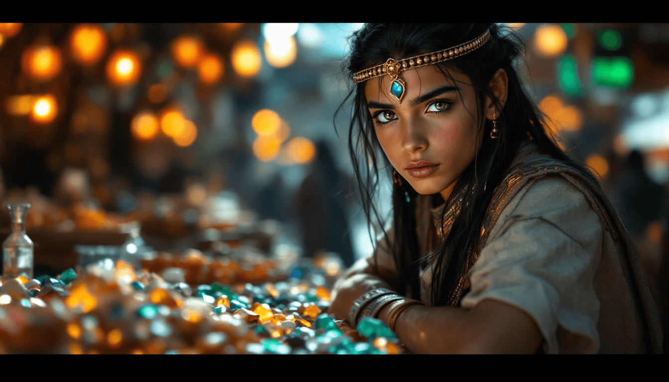 AI generated: a professional photo of a eleven year Egyptian princes, (futuristic) , (masterpiece) , (realistic) ,...