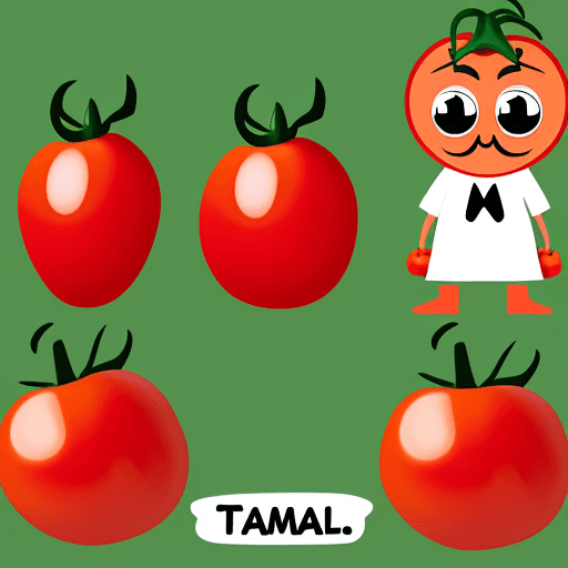 AI generated: simple little funny tomatoman