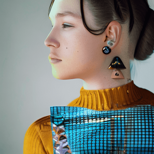 AI generated: a commercial photo portrait of the young instagram model, sparklecore, appropriation artist, shiny/g...