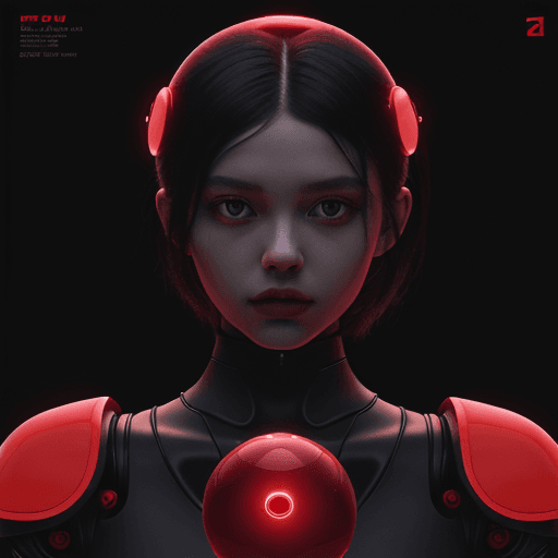 AI generated: Cover art of Rood Magazine featuring a sphere, a worm, and a glowing red light, styled as conceptual...
