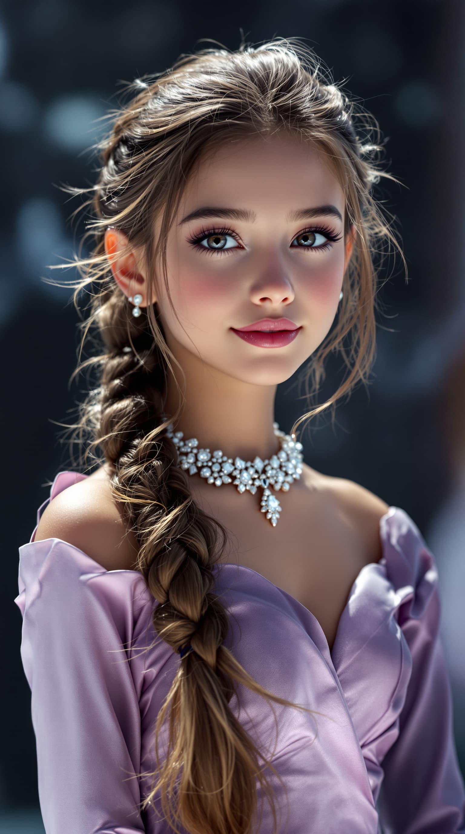 AI generated: A stunning professional photograph captures the world's most beautiful tween girl, Junior Miss Ameri...