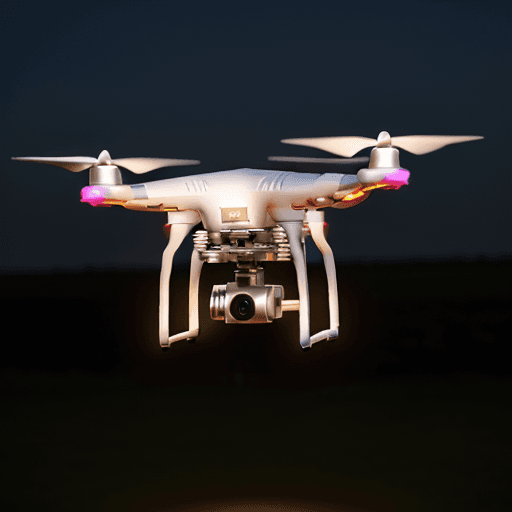 AI generated: drone flying in nightlight 