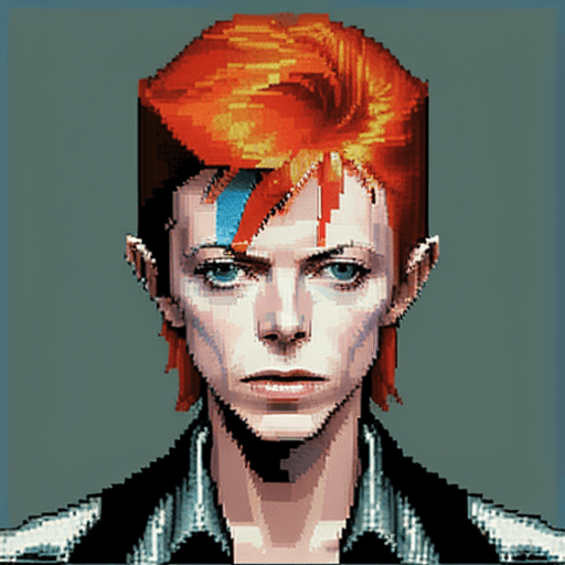 AI generated: david bowie, 8 bit, poor quality, low resolution