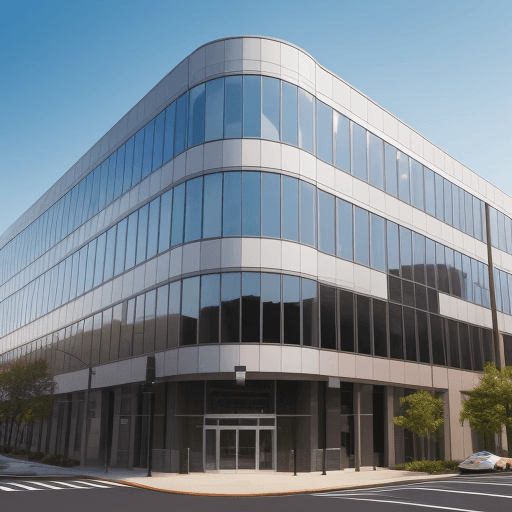 AI generated: office building, full color
