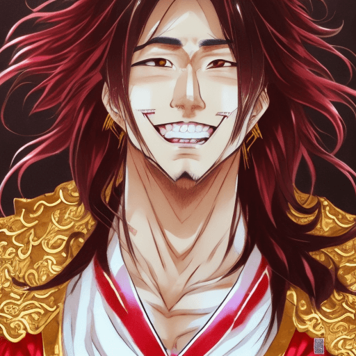 AI generated: long fluffy brown haired chinese anime male, youth, boisterous, full of energy, semi-realistic, whir...