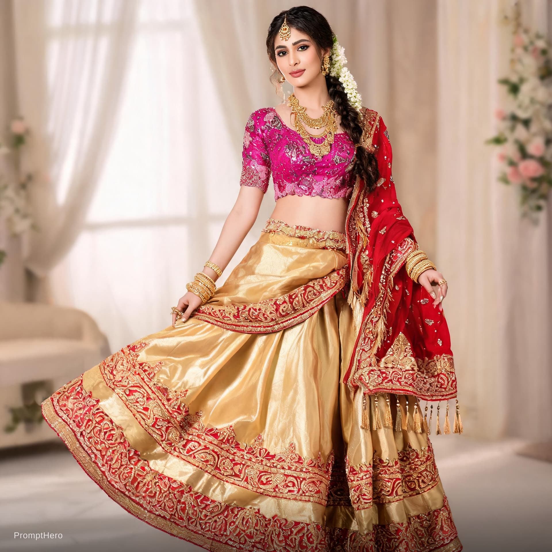 AI generated: Hot half saree