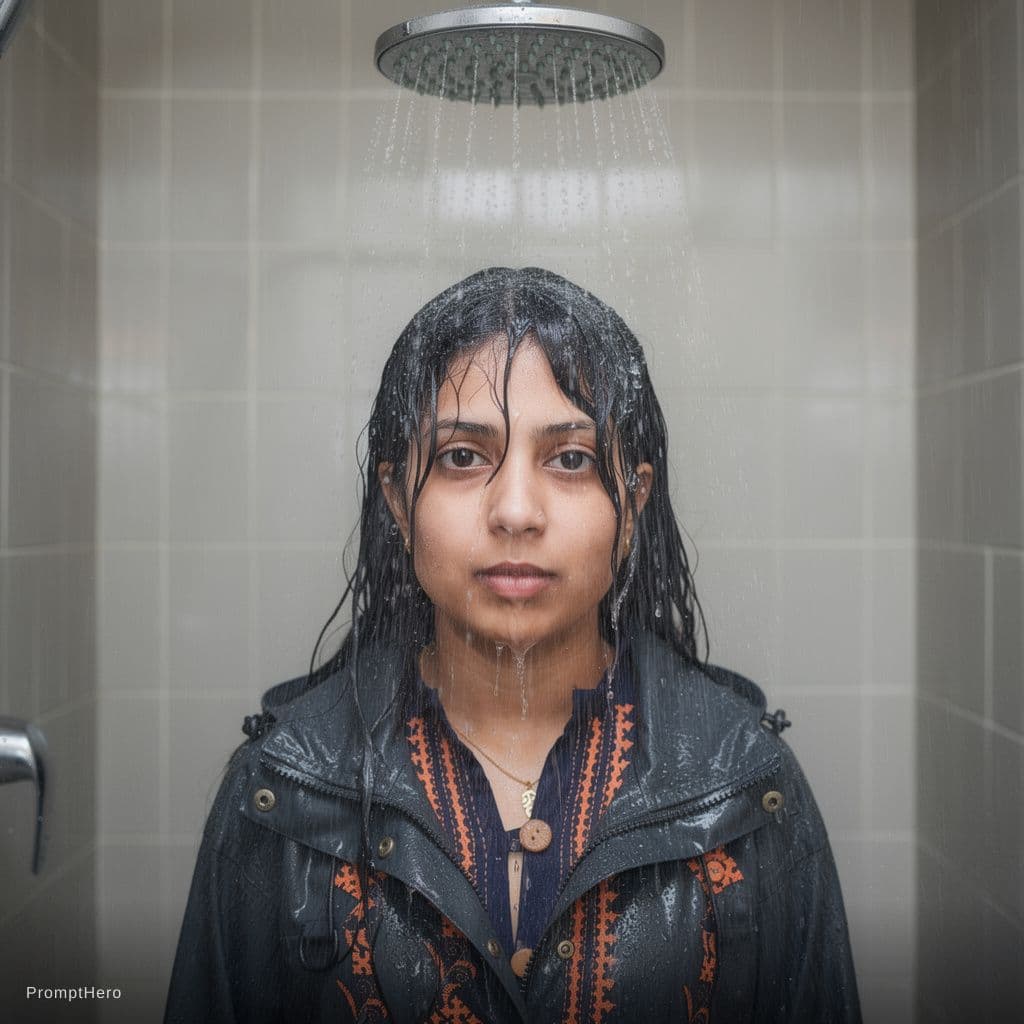 AI generated: Nakedness taking shower picture 
