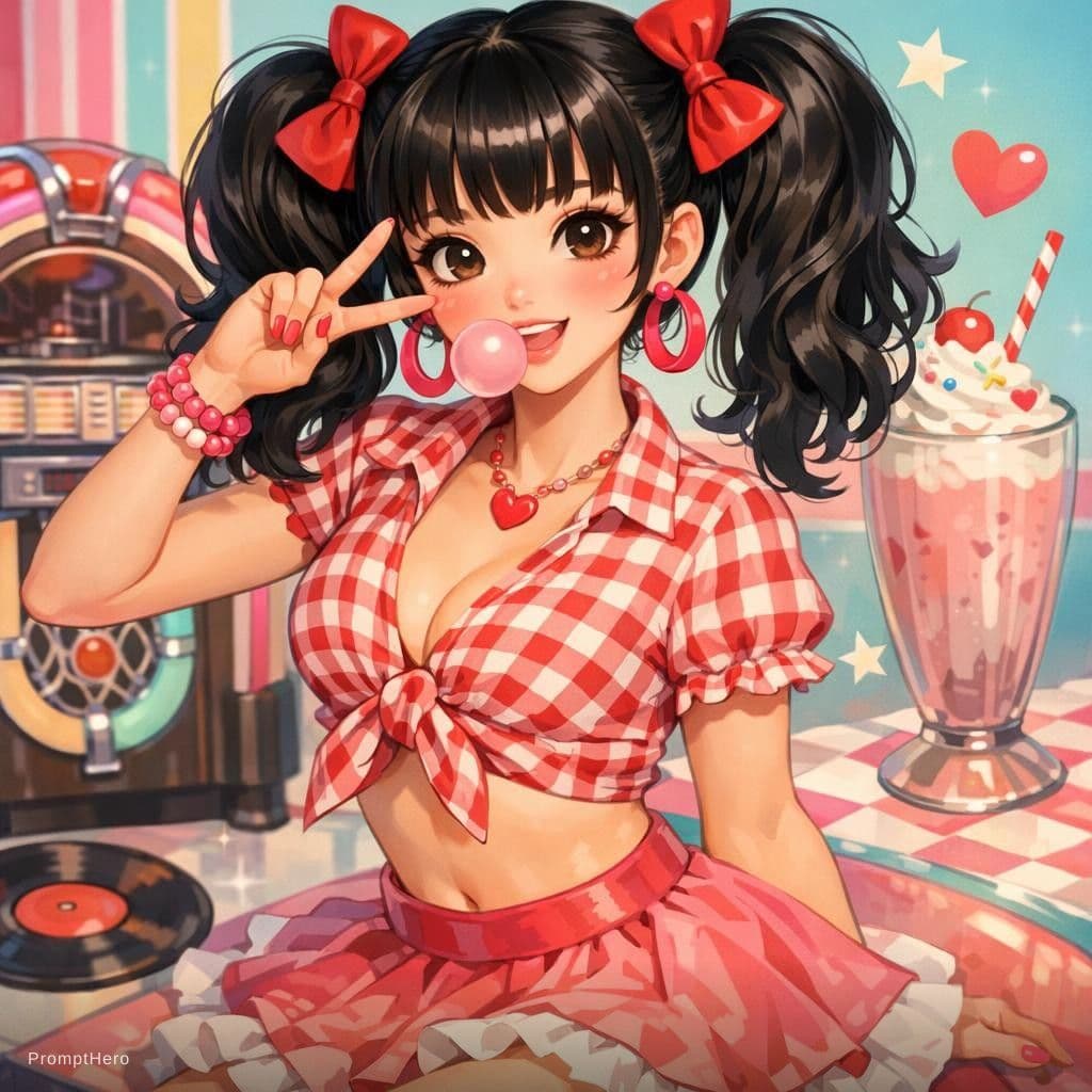 AI generated: piny girl, pigtails