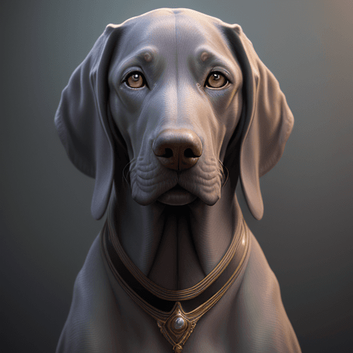 AI generated: regal ,Weimaraner  dog, face, perfect eyes, highly detailed, comprehensive cinematic, digital painti...