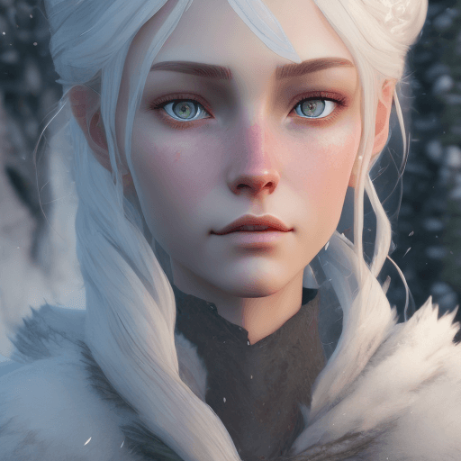 AI generated: winds of winter, au naturel, grey eyes, hyper detailed, digital art, trending in artstation, cinemat...