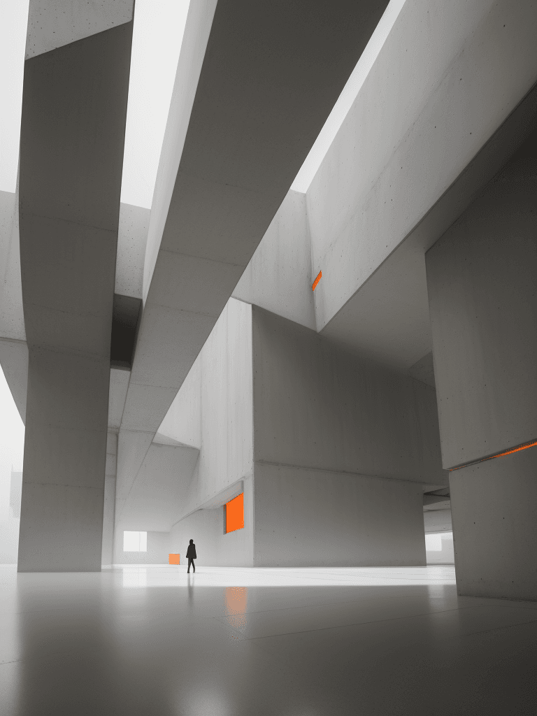 AI generated: Minimalist and modern, architectural photography, Canon EOS 5D Mark IV with a Canon EF 24mm f/1.4L I...
