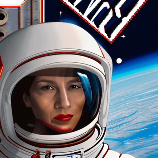 AI generated: A highly detailed, ultra-realistic portrait of a gorgeous woman astronaut inside the International S...