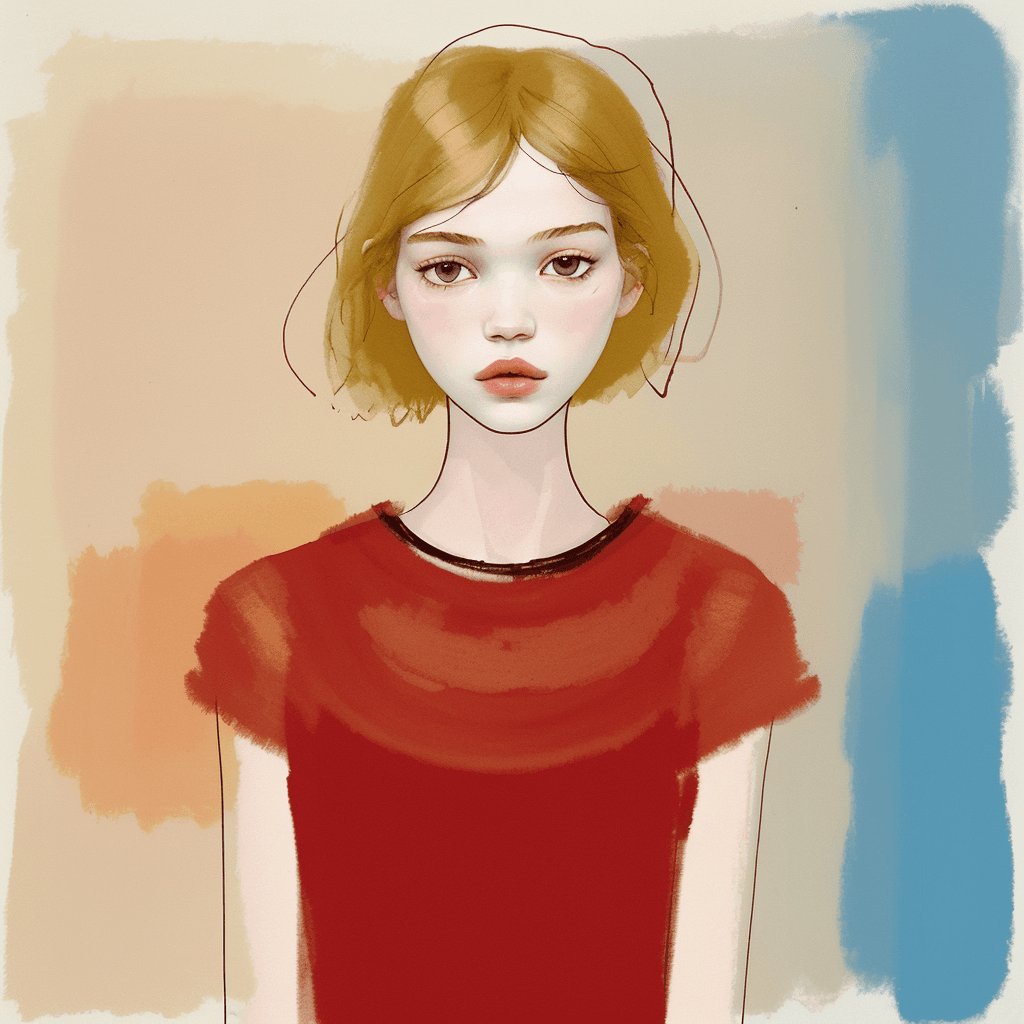 AI generated: (illustration by Mark Rothko) of a girl [sasha luss]