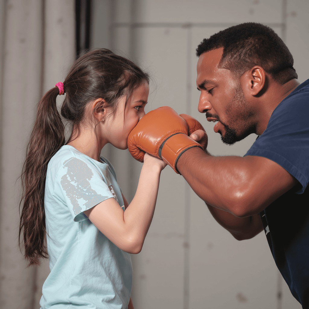 AI generated: girl getting punched in the face
