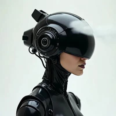 AI generated video: the woman bobbing her head to /4 music while waves of smoke go by.