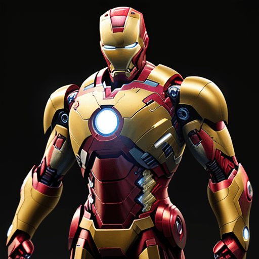 AI generated: Iron man armor yellow and black, space background, photorealistic, 8k, unreal engine, 3d render --ar...