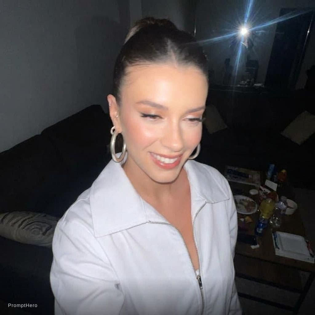 AI generated: Using the uploaded reference photo, create a standard iPhone selfie with flash. There's no clear sub...