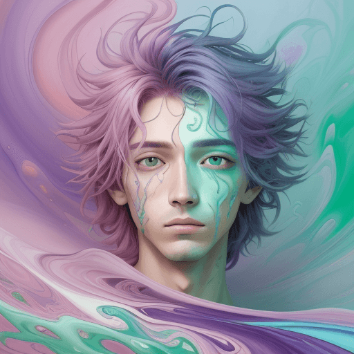AI generated: abstract envision an that captures the eye of a dreamer(man), where the colors transcend reality mor...