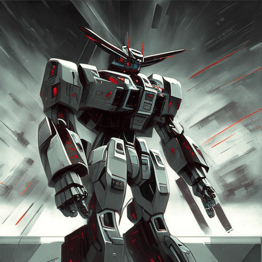 AI generated: techstep, neurofunk, abstract, GUNDAM, robot, dark - Variations (Strong) by @ほ