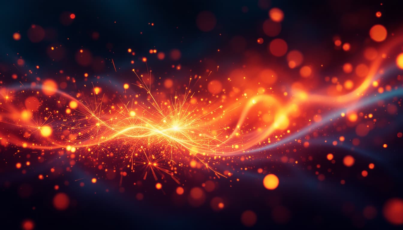 AI generated: a light abstract background with fire spark effect