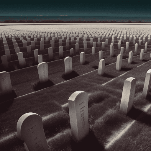 AI generated: wide field of graves