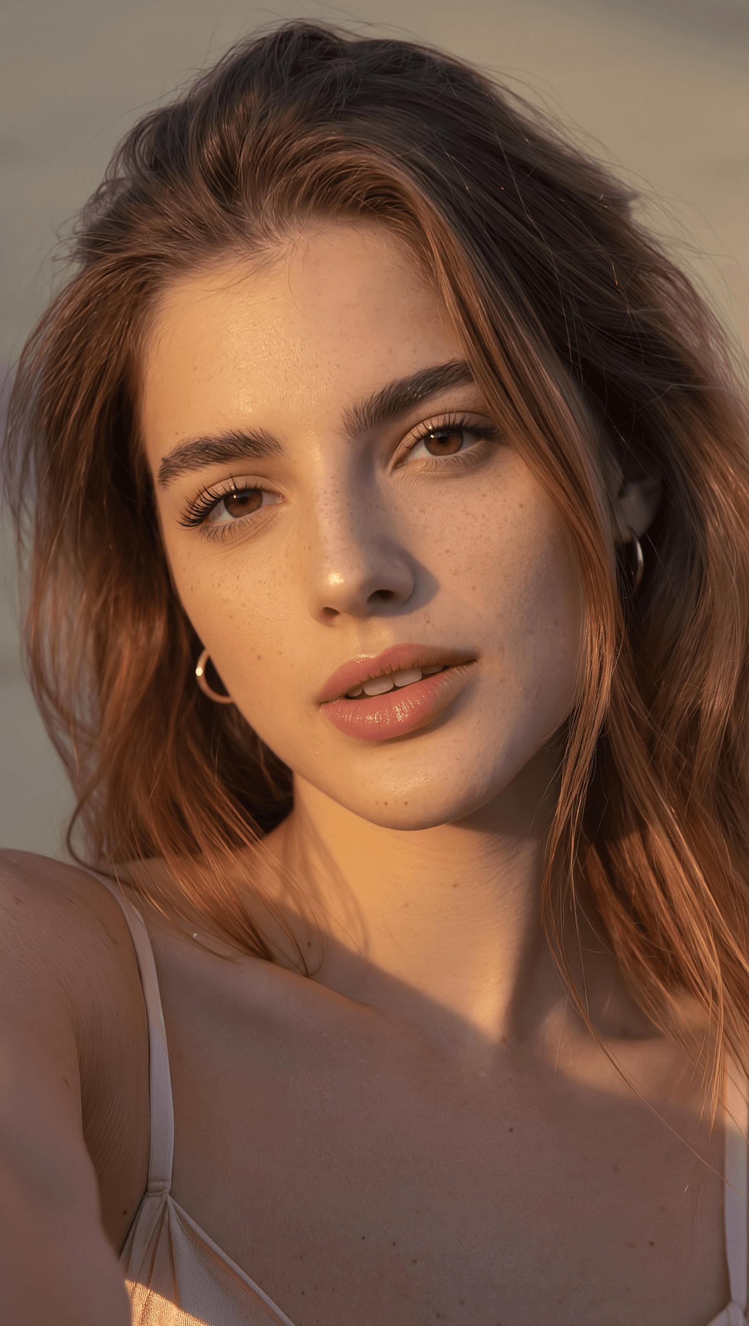 AI generated: A young Scandinavian woman, 22-25 years old, soft auburn hair, light brown hair with natural highlig...