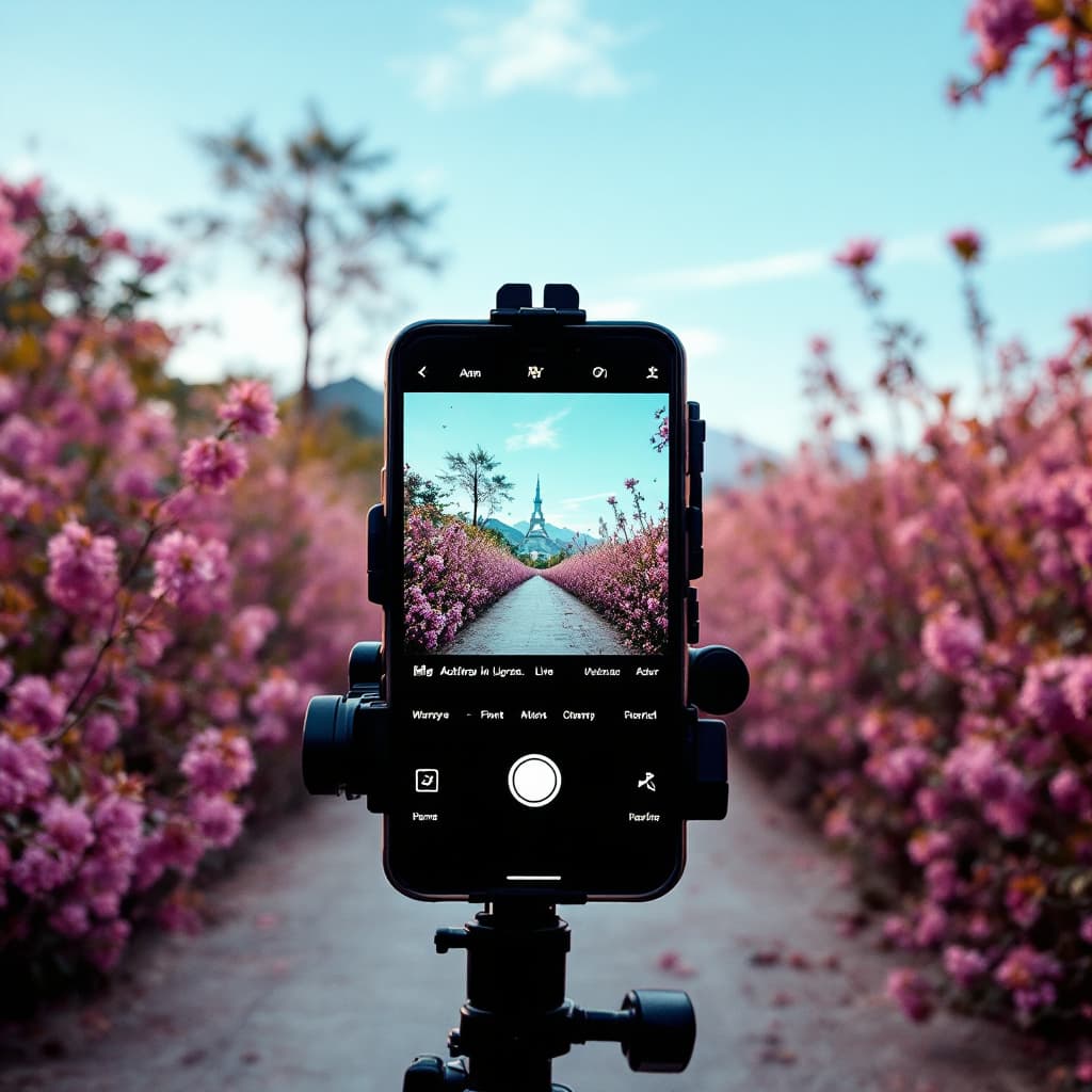AI generated: influencer instagram front of cam make live streaming


