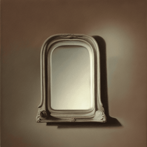 AI generated: Mirror, hyperrealist painting