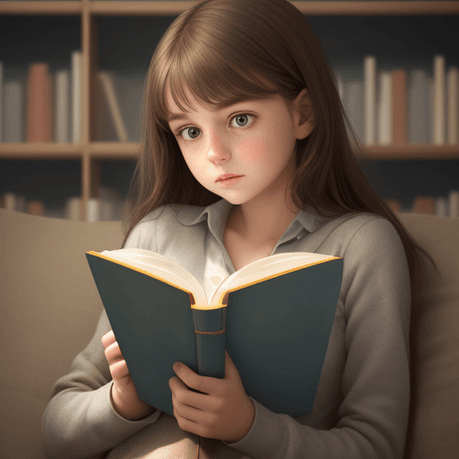 AI generated: A girl who reads a book