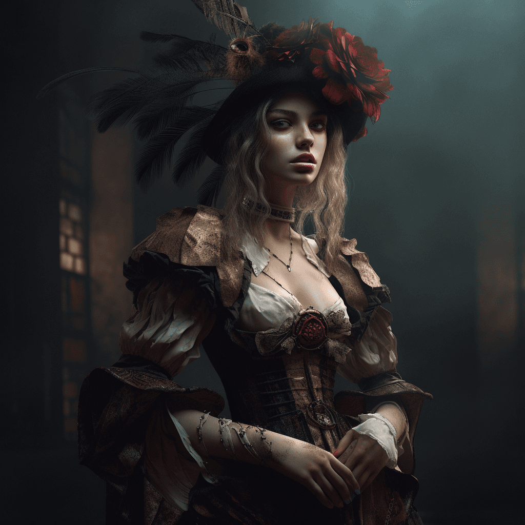 AI generated: Girl in a strange outfit, surreal, vibrant photorealistic 4k --v 5