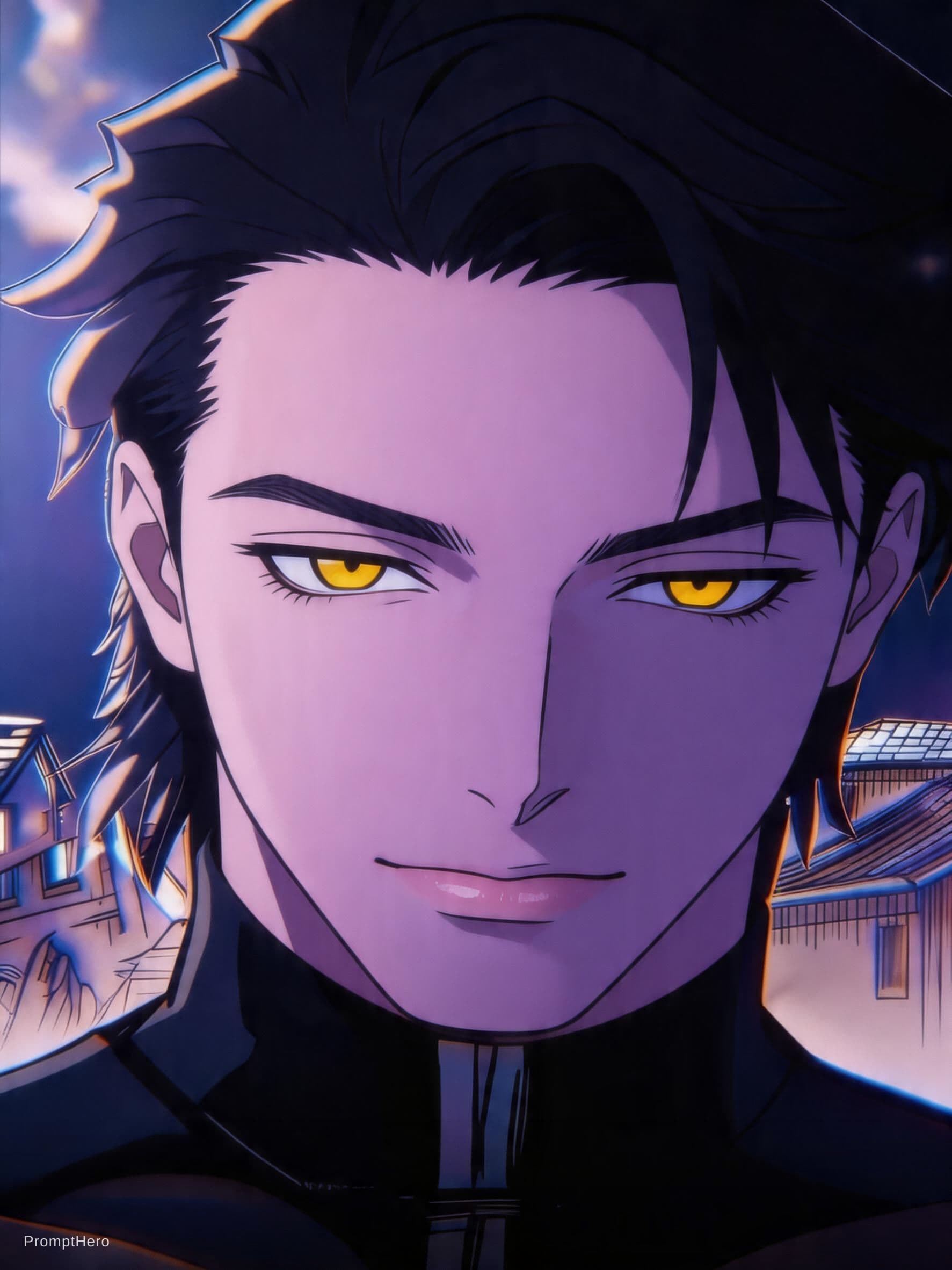 AI generated: Generate/create an image where put my face, the face in normal real pic in the place of aizen pic i ...