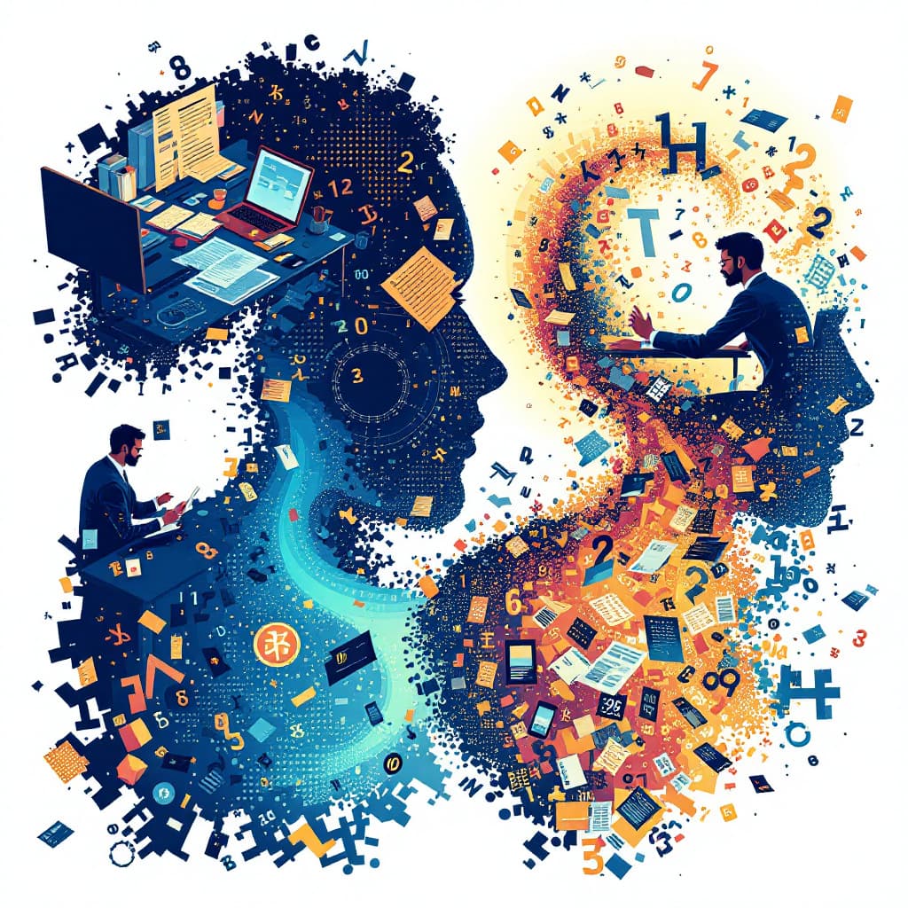 AI generated: Metamorphosis of a weary Indian accountant: a 4-panel transformation story—starting at a cluttered d...