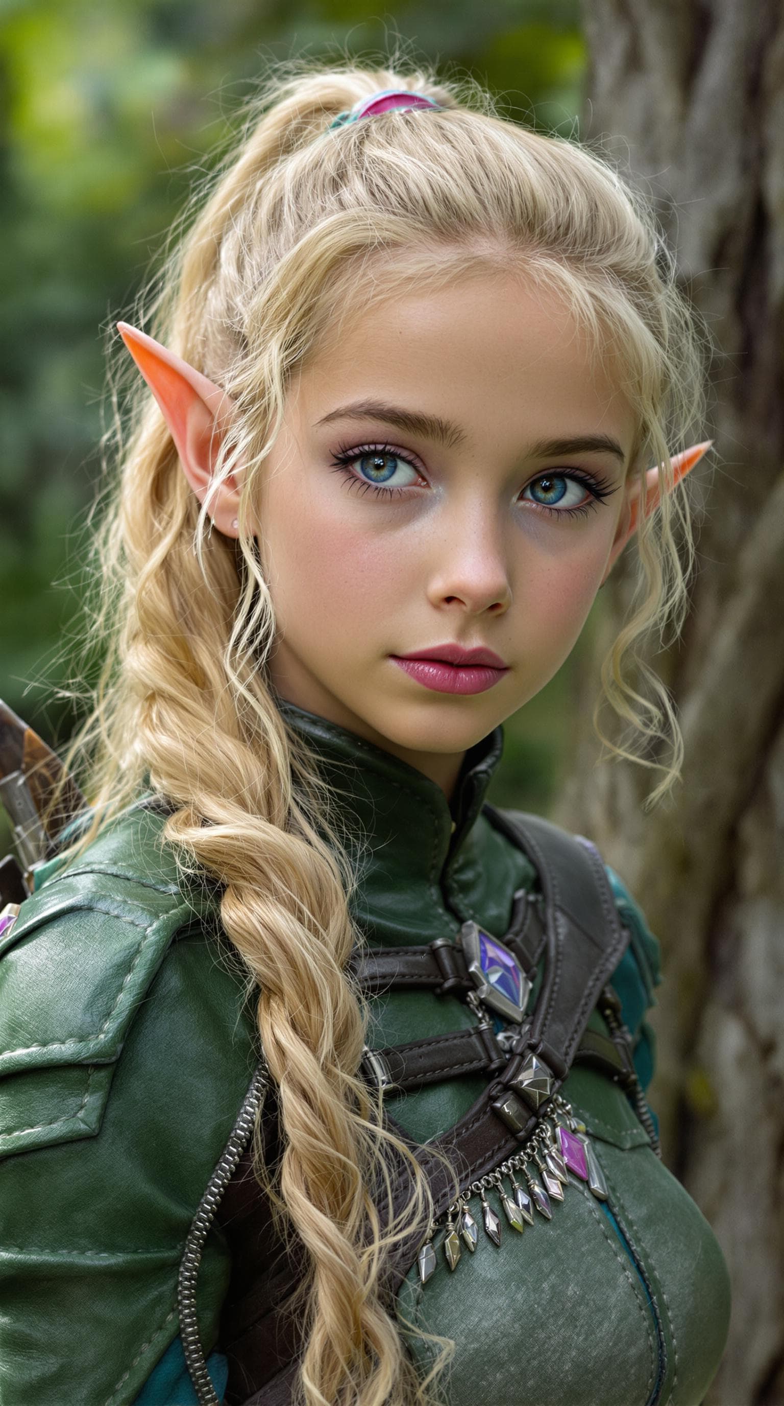 AI generated: a professional photo of a exceptionally beautiful girl in the world (age 7), (seven year old) short ...
