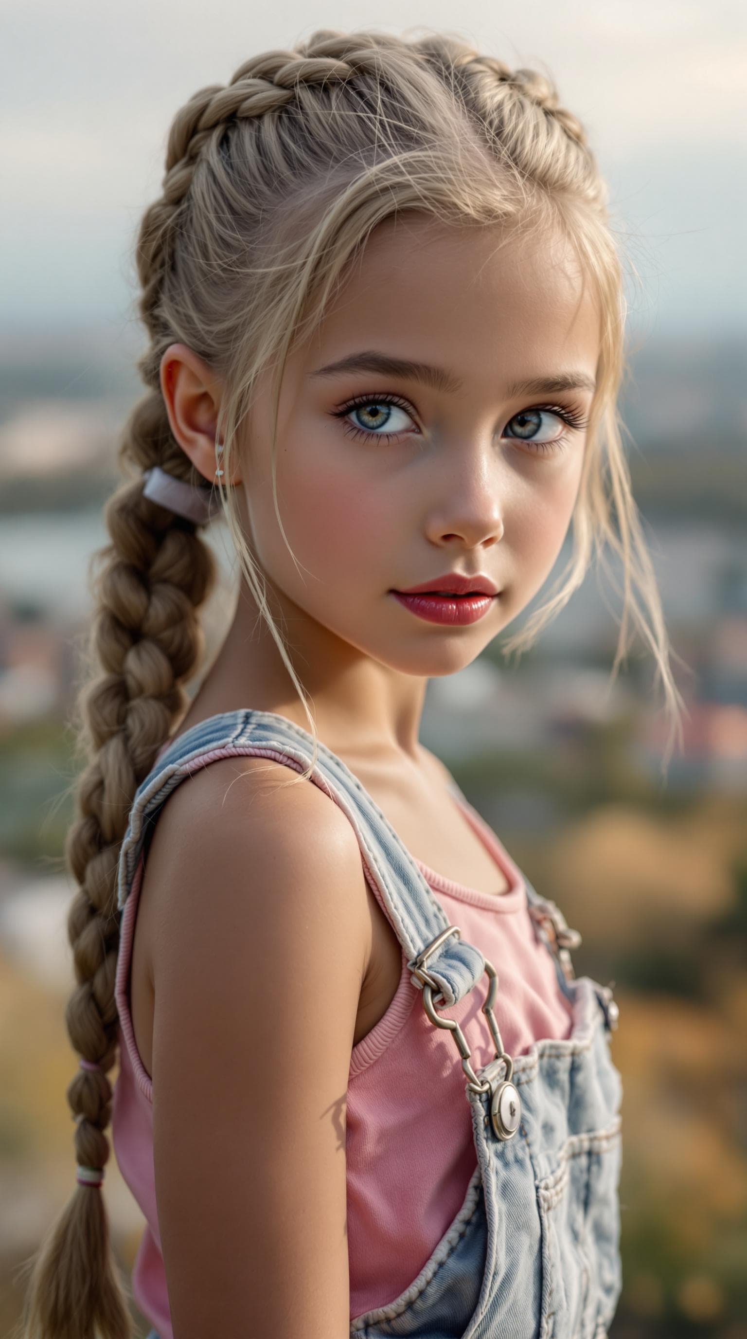 AI generated: a professional photo of a exceptionally beautiful girl in the world (age 7), (seven year old),  Ukra...
