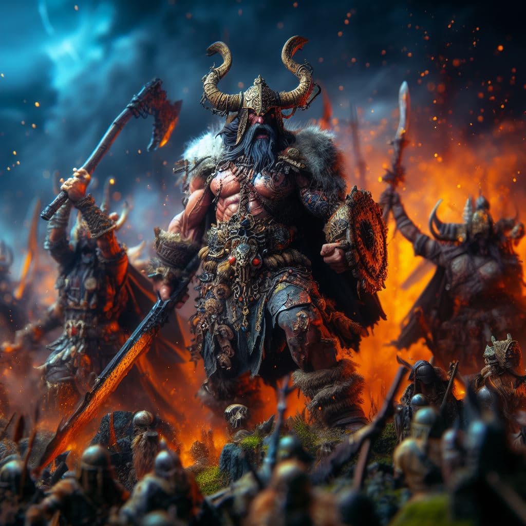 AI generated: ragnarök ,Detailed and Intricate by Tom Bagshaw and Seb McKinnon, highly detailed, dramatic lighting...