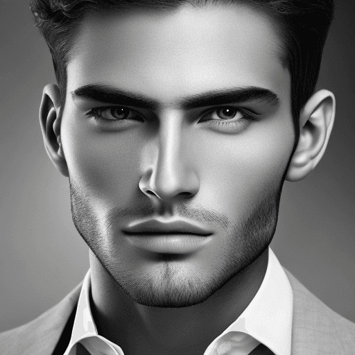 AI generated: Photo of realisitc face of very attractive man