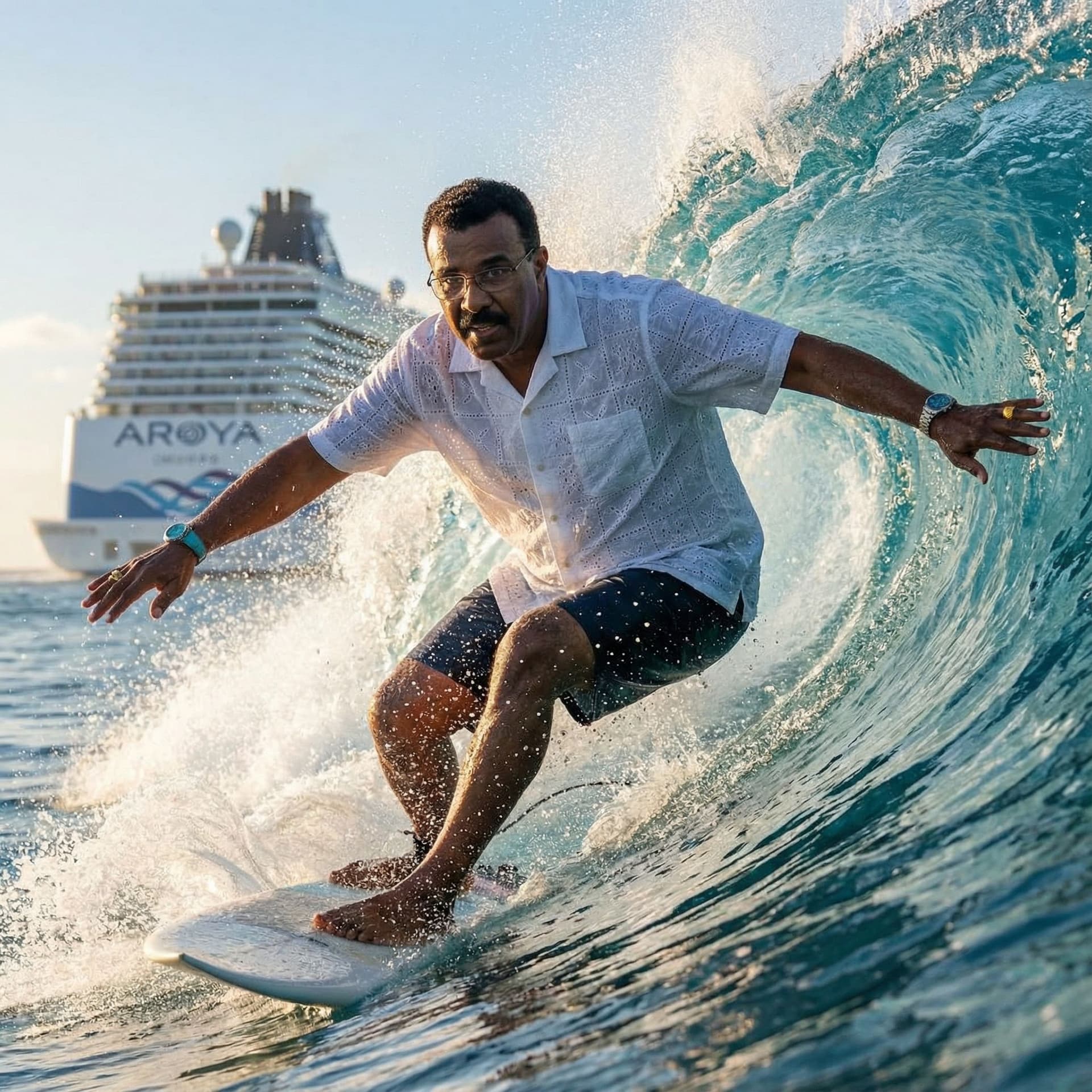 AI generated: Animate the surfer in slow motion