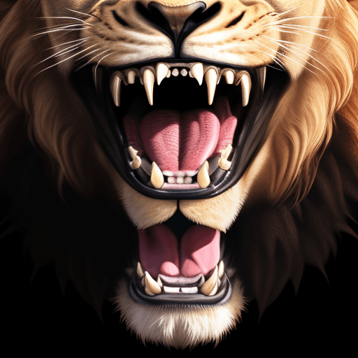 AI generated: angry lion  roar lion full-face transparent background 4k 