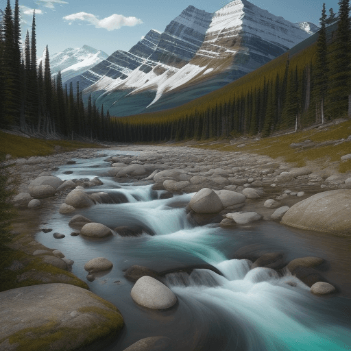 AI generated: Craft a clean and evocative prompt that captures the true essence of Jasper National Park during day...