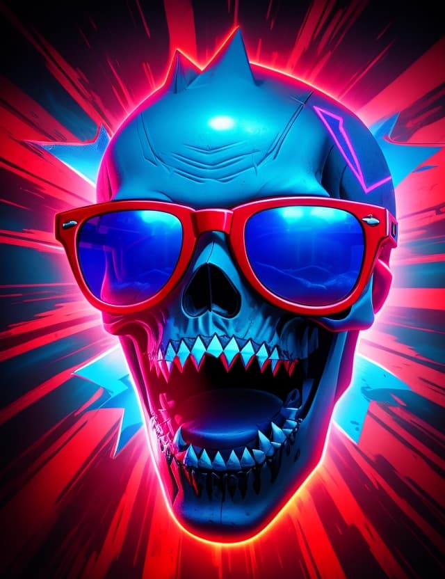AI generated: logo rock&roll underunderground band ,  a Skull with Mohawk and sunglasses , symbol with amazing hig...