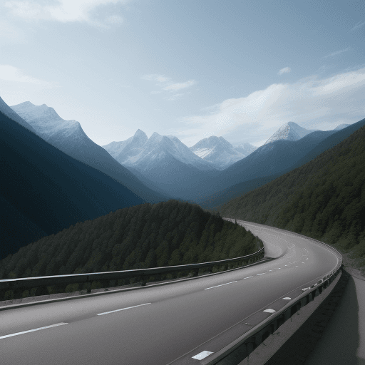 AI generated: mountainous road