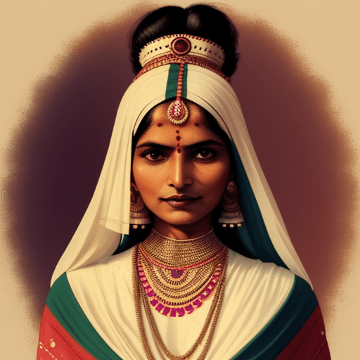 AI generated: Vintage indian woman dressed as queen