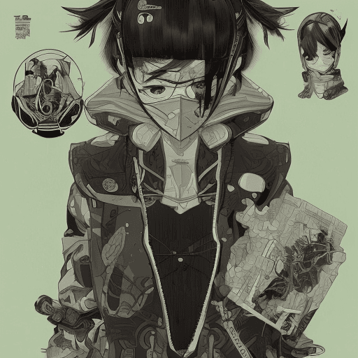 AI generated: by kyoto animation, a ninja, wearing cyberpunk intricate streetwear, beautiful, detailed portrait, i...