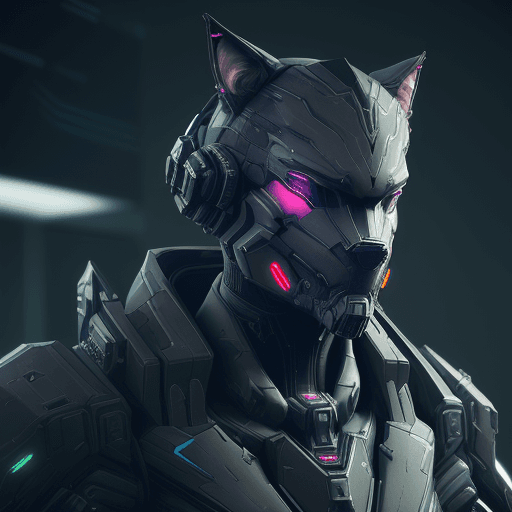 AI generated: dreamlikeart, 3d render of futuristic military cyborg, cyberpunk, wolf, warframe, stealth, armored, ...