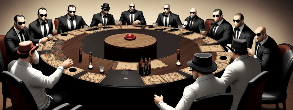 AI generated: mafia,12person,table,game,talking,
