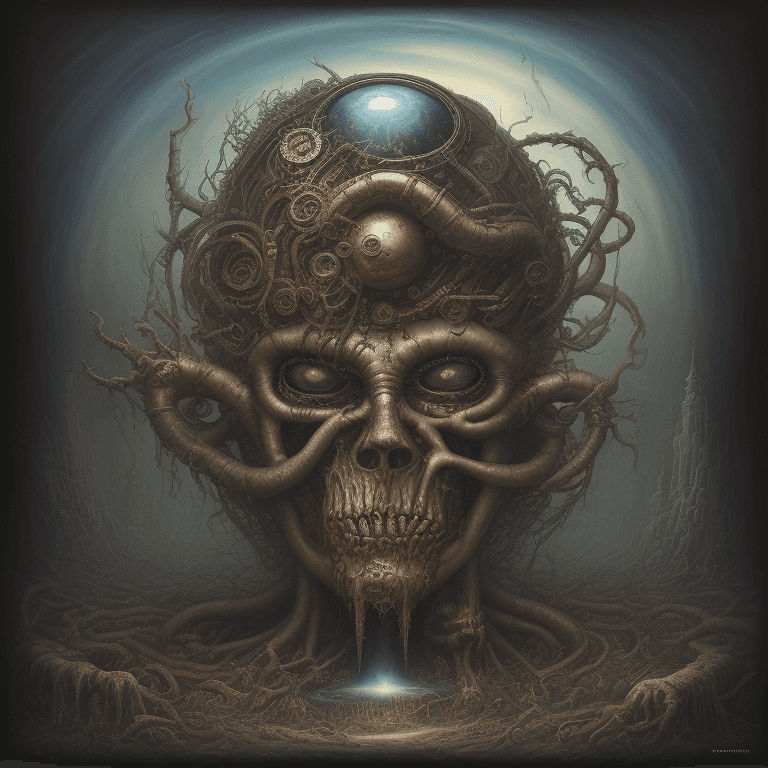 AI generated: music Album cover picture, surreal art, oil picture, heavy metal