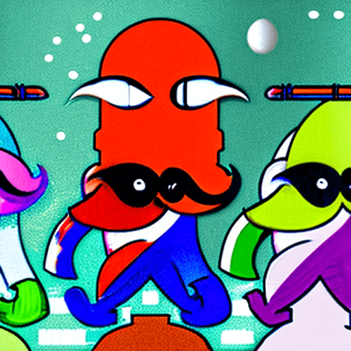 AI generated: Space bartender, bar between dimensions, jolly bartender, bartender with big mustache, jolly mustach...